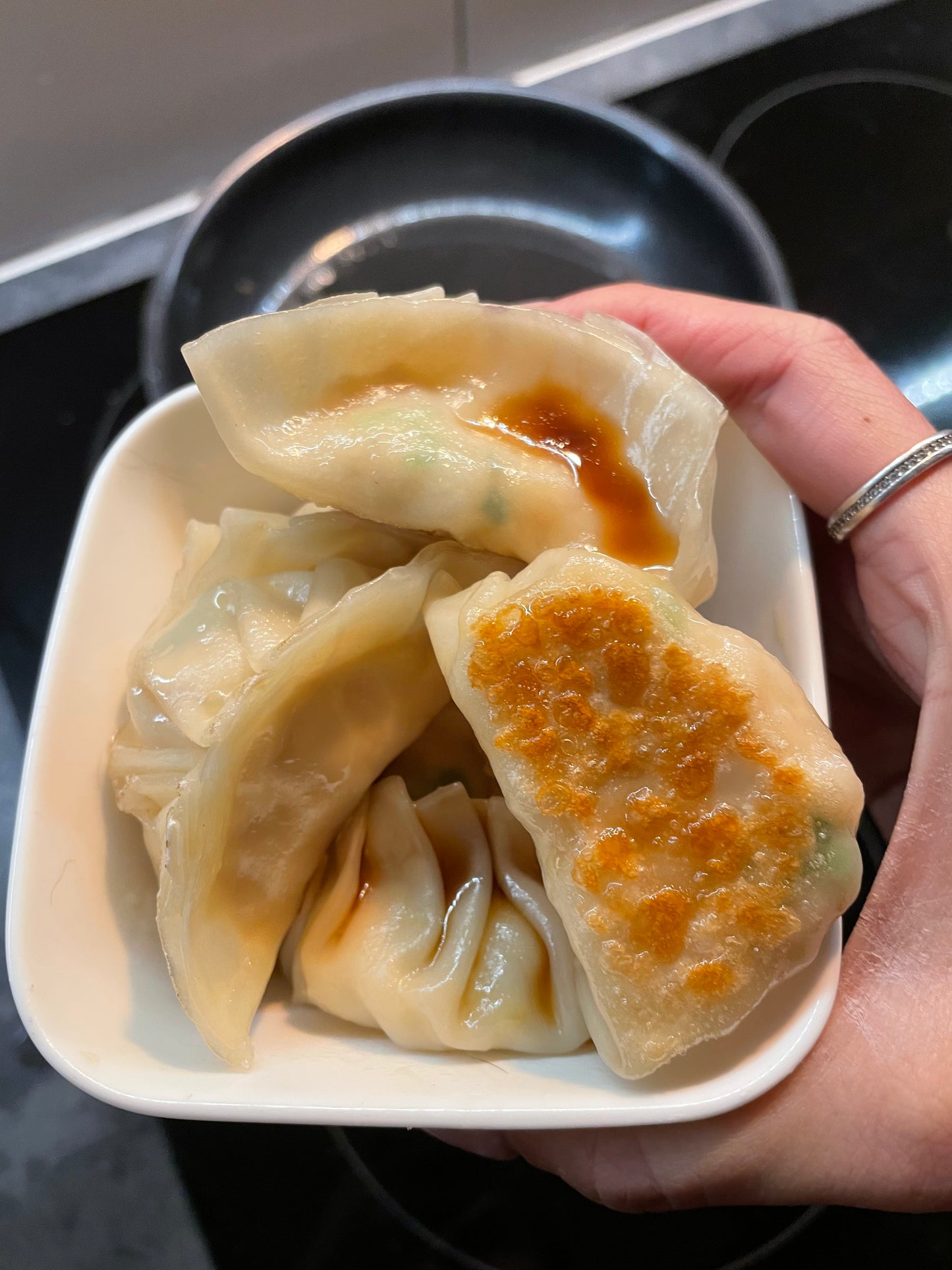 Gyoza with chicken filling, handmade (5 pieces)