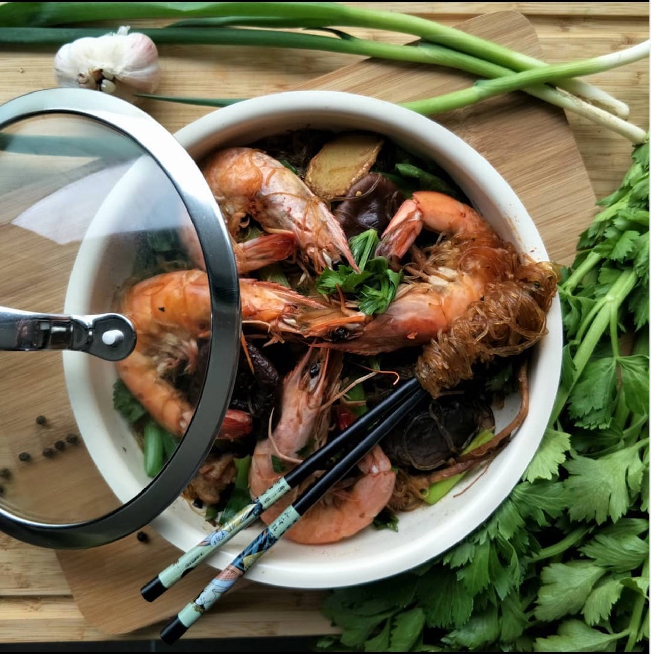 Goong obwoonsen - Casserole de scampis